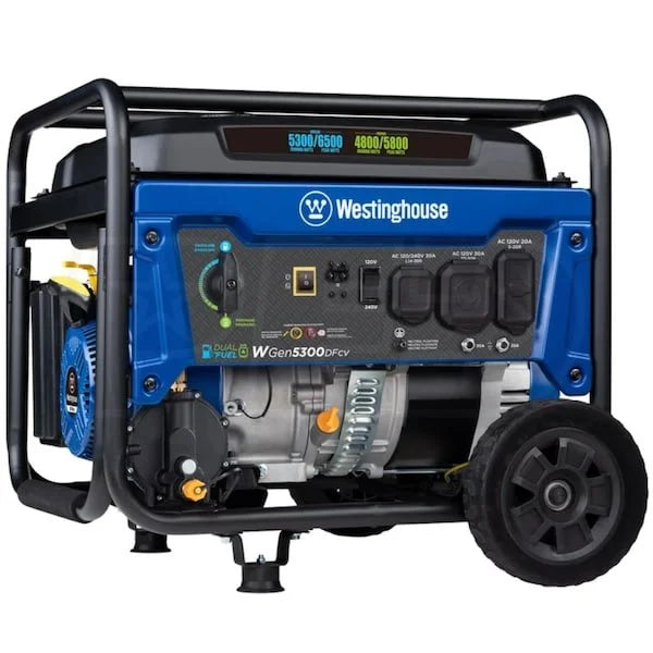 westinghouse wgen5300dfcv – 5300 watt dual fuels portable generators w/ rv outlet & co sensor (49 state) westinghouse wgen5300dfcv – 5300 watt dual fuels portable generators w/ rv outlet & co sensor (49 state)