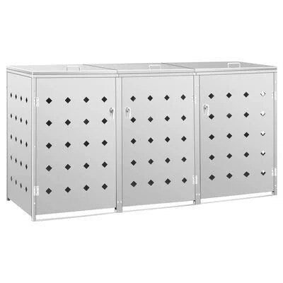 vidaxl triple wheelie bin shed 63.4 gal stainless vidaxl triple wheelie bin shed 63.4 gal stainless