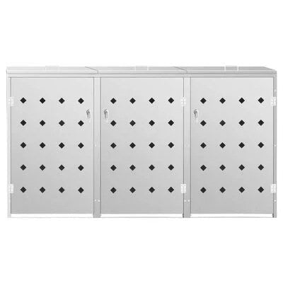 vidaxl triple wheelie bin shed 63.4 gal stainless vidaxl triple wheelie bin shed 63.4 gal stainless