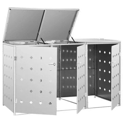 vidaxl triple wheelie bin shed 63.4 gal stainless vidaxl triple wheelie bin shed 63.4 gal stainless