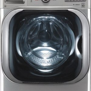 lg – 5.2 cu. ft. high efficiency front load washer with steam and turbowash technology – graphite steel