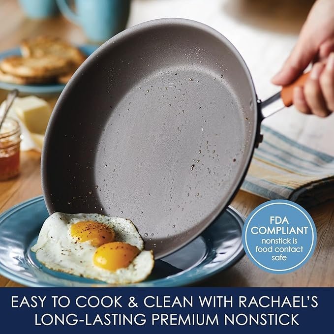 rachael ray cucina nonstick cookware pots and pans set, 12 piece, pumpkin orange rachael ray cucina nonstick cookware pots and pans set, 12 piece, pumpkin orange