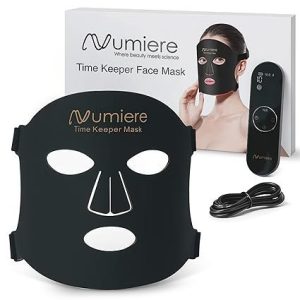 numiere time keeper led face mask – lightweight, flexible, and multi wavelength red, blue, & infrared (nir) led contour technology wearable facial beauty device for personal use and skincare routines