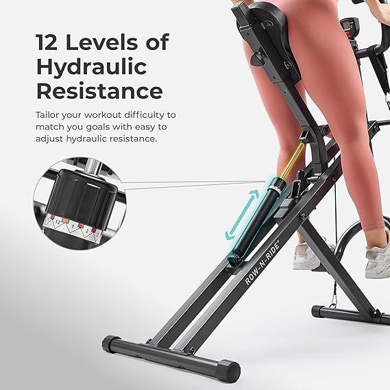sunny health & fitness row n ride pro, full body combo squat machine w/optional resistance band, easy setup ab workout exercise equipment for home, whole body cardio, optional sunnyfit app connection sunny health & fitness row n ride pro, full body combo squat machine w/optional resistance band, easy setup ab workout exercise equipment for home, whole body cardio, optional sunnyfit app connection