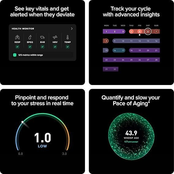 whoop 5.0/mg activity tracker – 12 month membership – health and fitness wearable – 24/7 activity and sleep tracker, personalized coaching, menstrual cycle insights – 14+ days battery life whoop 5.0/mg activity tracker – 12 month membership – health and fitness wearable – 24/7 activity and sleep tracker, personalized coaching, menstrual cycle insights – 14+ days battery life