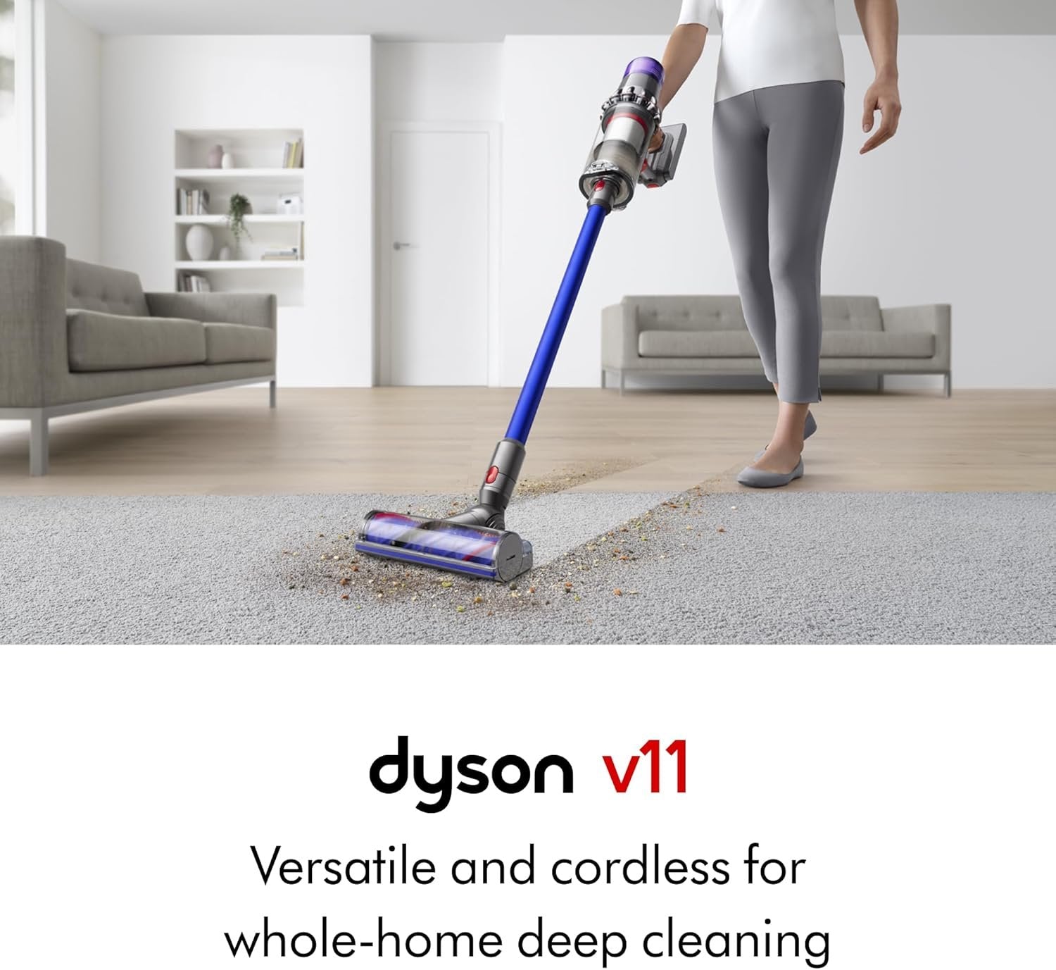 dyson v11 cordless stick vacuum, large, nickel/blue dyson v11 cordless stick vacuum, large, nickel/blue