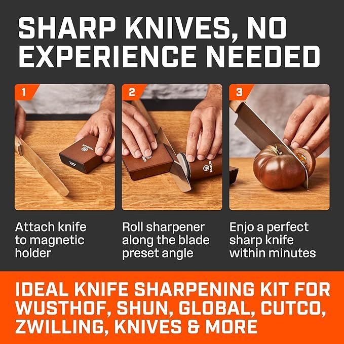 the original tumbler rolling knife sharpener™ – knife sharpening made easy – rolling knife sharpener tool for kitchen knives – knife sharpener kit offers 15 & 20 degree sharpening (wood) the original tumbler rolling knife sharpener™ – knife sharpening made easy – rolling knife sharpener tool for kitchen knives – knife sharpener kit offers 15 & 20 degree sharpening (wood)