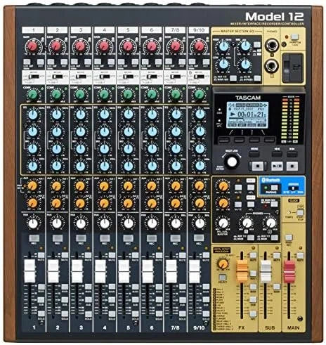 tascam model 12 all in one 12 track digital multitrack mixings and recording studio, mixer, usb audio interface and daw controllers tascam model 12 all in one 12 track digital multitrack mixings and recording studio, mixer, usb audio interface and daw controllers