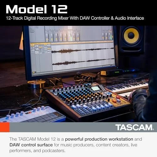 tascam model 12 all in one 12 track digital multitrack mixings and recording studio, mixer, usb audio interface and daw controllers tascam model 12 all in one 12 track digital multitrack mixings and recording studio, mixer, usb audio interface and daw controllers