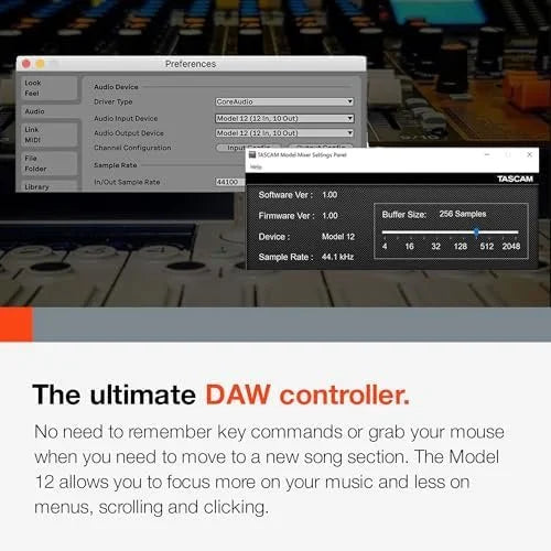 tascam model 12 all in one 12 track digital multitrack mixings and recording studio, mixer, usb audio interface and daw controllers tascam model 12 all in one 12 track digital multitrack mixings and recording studio, mixer, usb audio interface and daw controllers