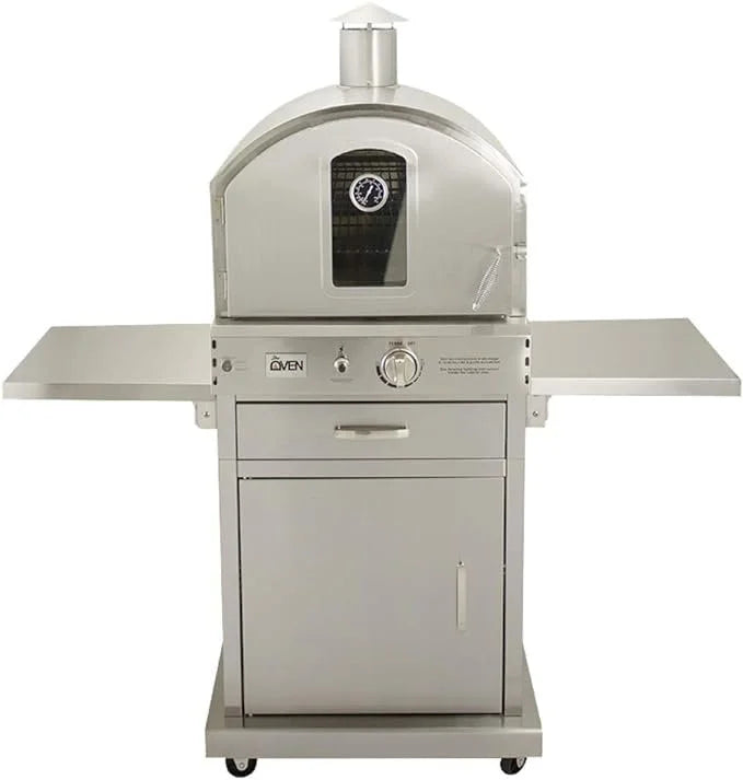 summerset ‘the oven’ outdoor freestanding large capacity gas ovens with pizza stones, smoker box and mobile cart, 304 stainless steel construction, natural gas summerset ‘the oven’ outdoor freestanding large capacity gas ovens with pizza stones, smoker box and mobile cart, 304 stainless steel construction, natural gas