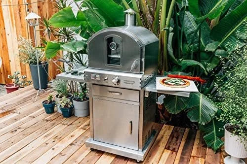 summerset ‘the oven’ outdoor freestanding large capacity gas ovens with pizza stones, smoker box and mobile cart, 304 stainless steel construction, natural gas summerset ‘the oven’ outdoor freestanding large capacity gas ovens with pizza stones, smoker box and mobile cart, 304 stainless steel construction, natural gas