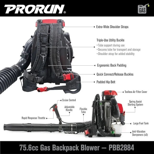 prorun pbb2884 gas backpacks leaf blower prorun pbb2884 gas backpacks leaf blower