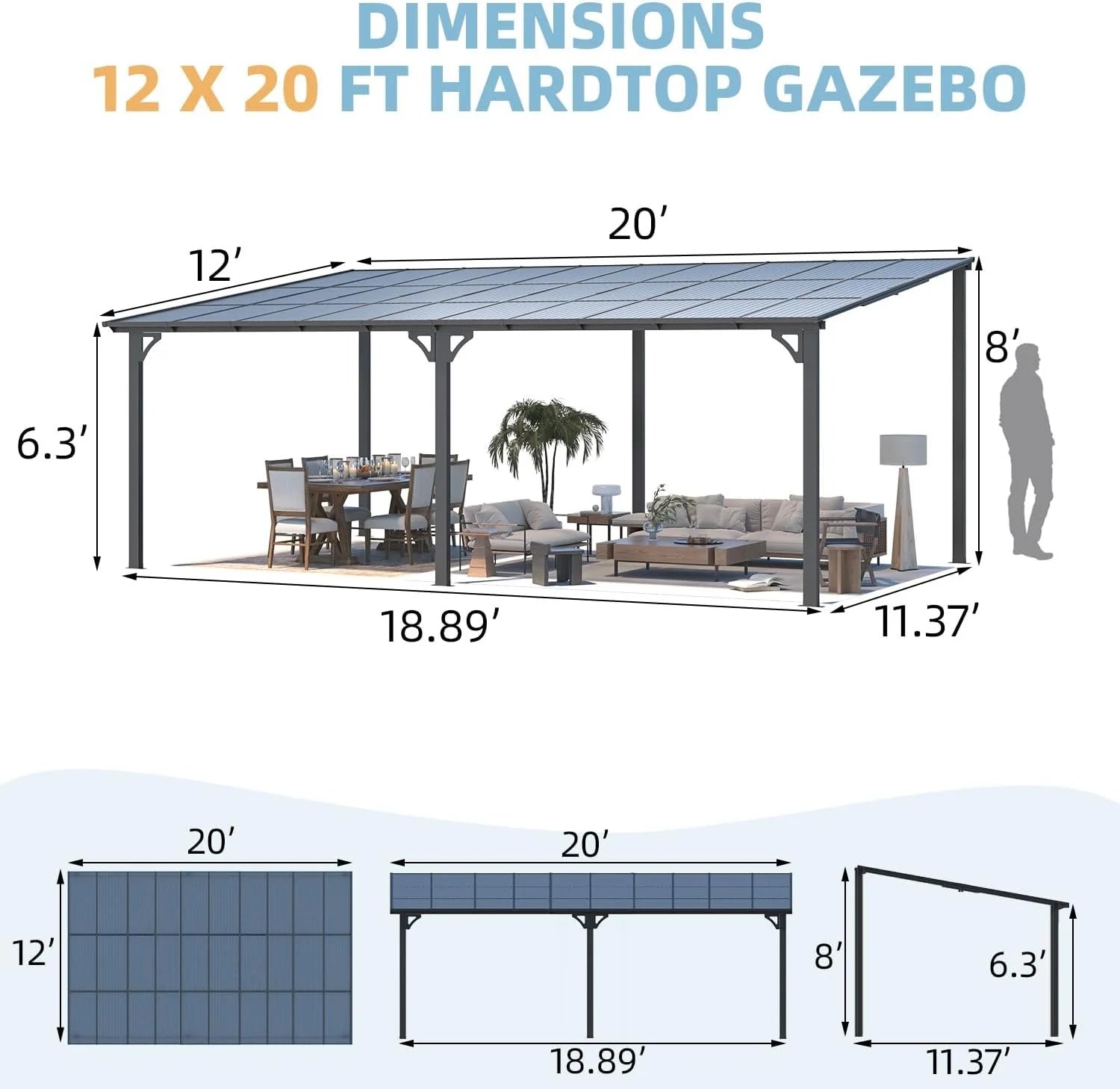 aecojoy 20’x12′ wall mounteds gazebos pergola aecojoy 20’x12′ wall mounteds gazebos pergola
