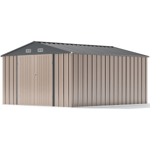 patiowell 10 ft. w x 12 ft. d size upgrade metal storage shed (119 sq. ft.)