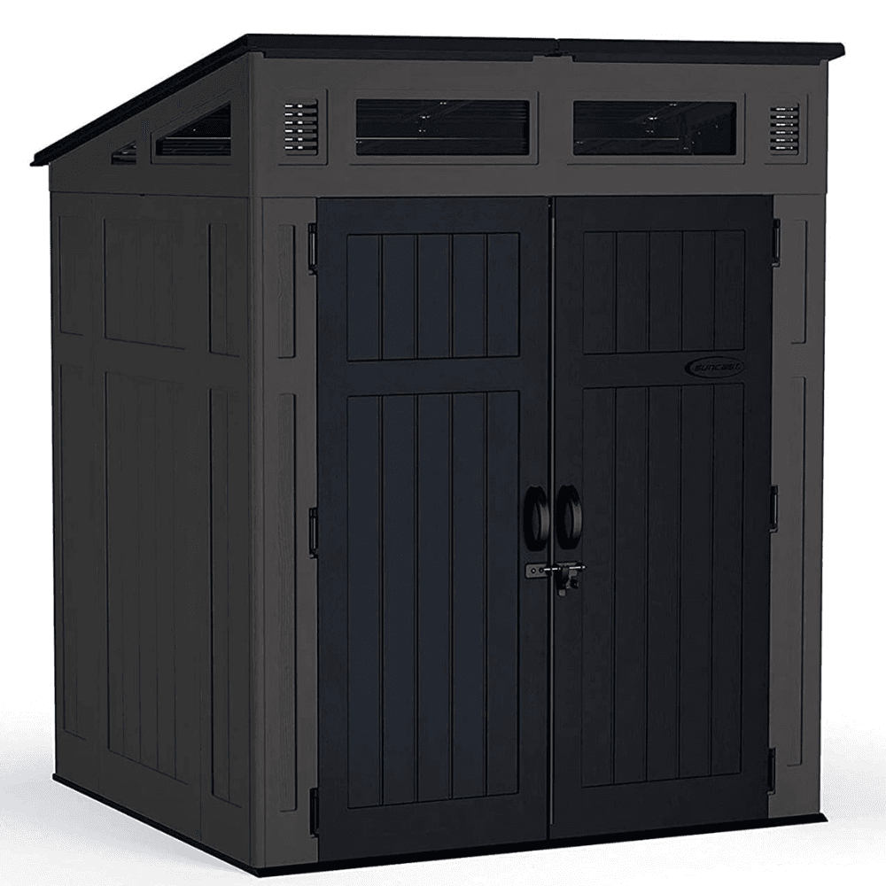 suncast 6 ft x 5 ft resin shed lean to resin storage shed (floor included) suncast 6 ft x 5 ft resin shed lean to resin storage shed (floor included)