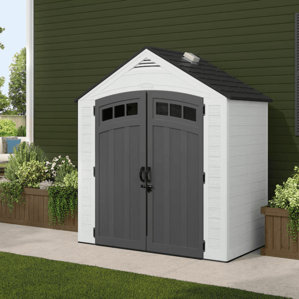 suncast 7 ft x 4 ft vista resin storage shed (floor included) suncast 7 ft x 4 ft vista resin storage shed (floor included)