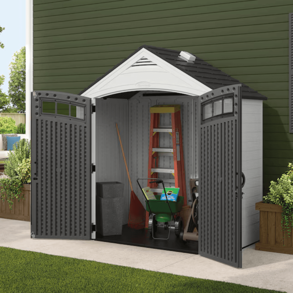 suncast 7 ft x 4 ft vista resin storage shed (floor included) suncast 7 ft x 4 ft vista resin storage shed (floor included)