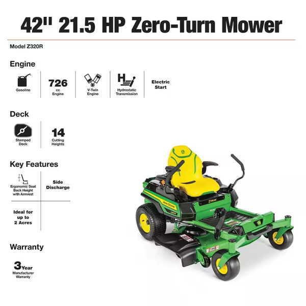 z320r 42 in. 21.5 hp gas dual hydrostatic zero turn riding mower z320r 42 in. 21.5 hp gas dual hydrostatic zero turn riding mower