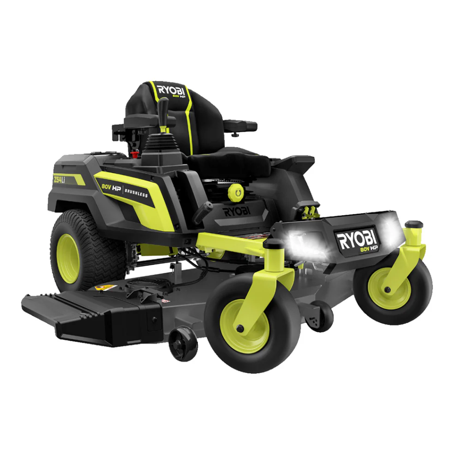 ryobi 80v hp brushless 54 in. battery electric cordless zero turn mower & mulch kit ryobi 80v hp brushless 54 in. battery electric cordless zero turn mower & mulch kit
