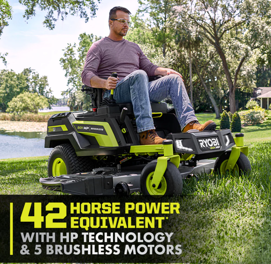 ryobi 80v hp brushless 54 in. battery electric cordless zero turn mower & mulch kit ryobi 80v hp brushless 54 in. battery electric cordless zero turn mower & mulch kit