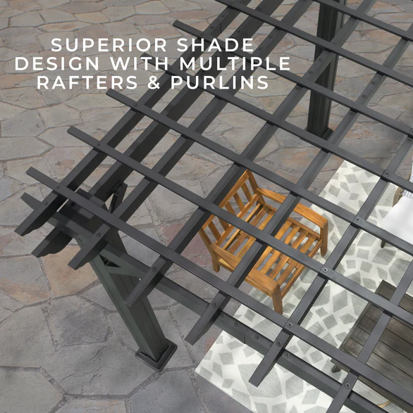 stratford 14 ft. x 10 ft. black steel traditional pergola with sail shade soft canopy stratford 14 ft. x 10 ft. black steel traditional pergola with sail shade soft canopy