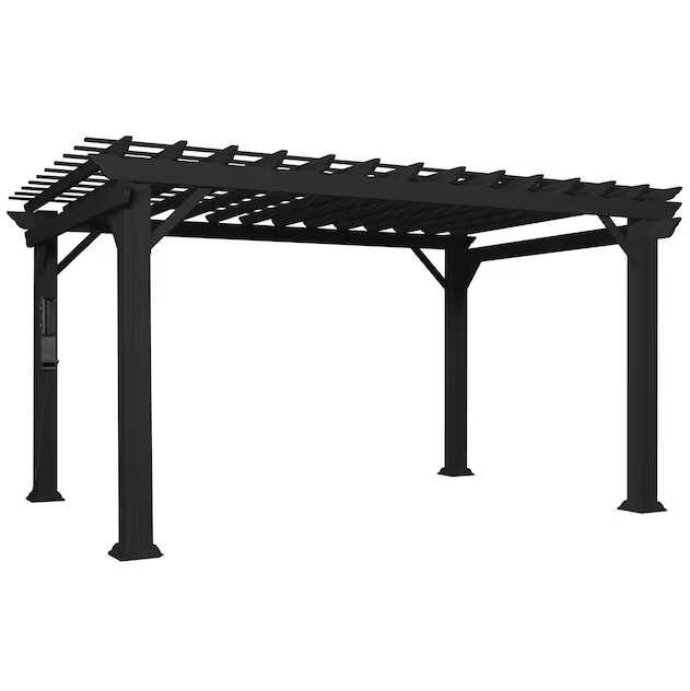 stratford 16 ft. x 12 ft. black steel traditional pergola with sail shade soft canopy stratford 16 ft. x 12 ft. black steel traditional pergola with sail shade soft canopy